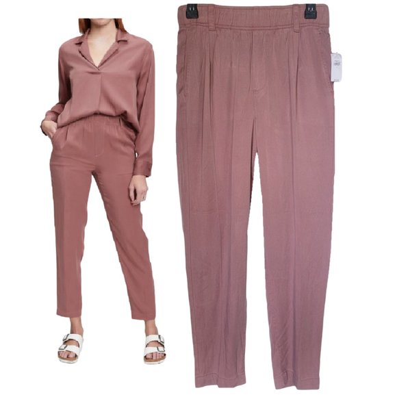 GAP Pants - NWT Sz 4,8 Women Gap rose pink Tencel Lyocell High Rise Pull-On Pants 733615